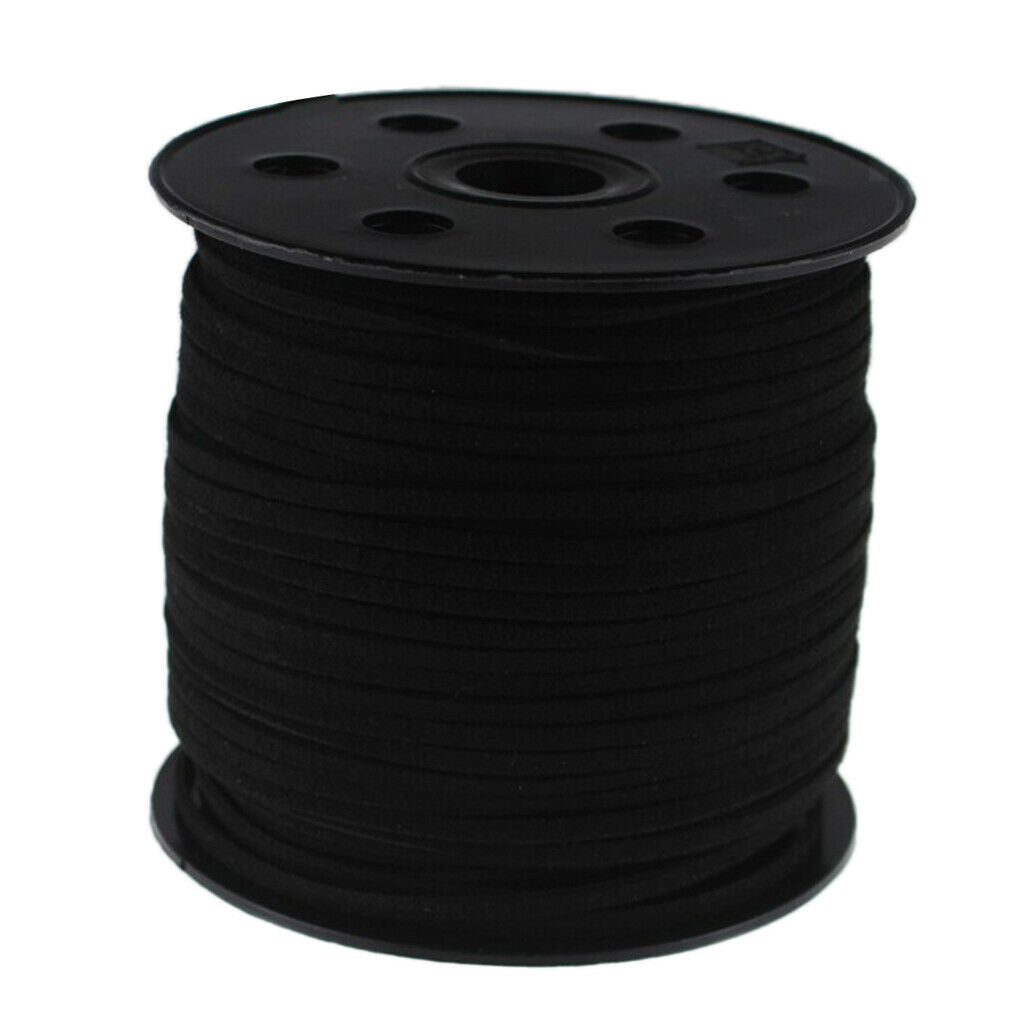 100Yard 3mm Faux String Beading Thread Lace for Jewelry Making Decors Black