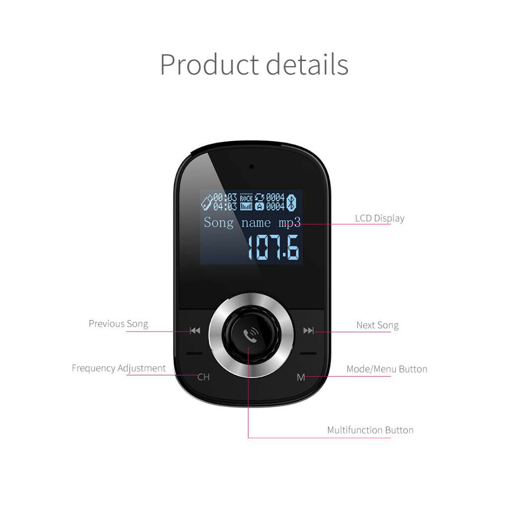 Universal Car  4.2 MP3 Player FM Transmitter QC3.0 USB Charger