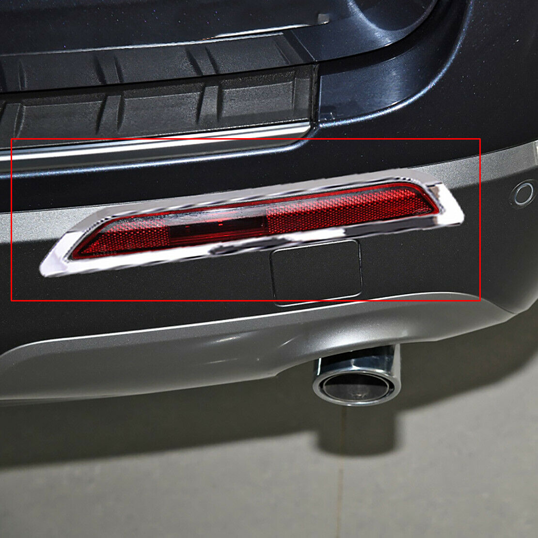 Fit for Ford Explorer 2020 Pair Rear Chrome Fog Light Lamp Cover Trim Decor Acc