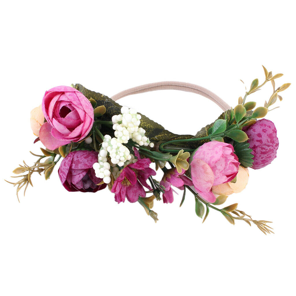 Girls Floral Crown Head Party Flower Hair Accessory