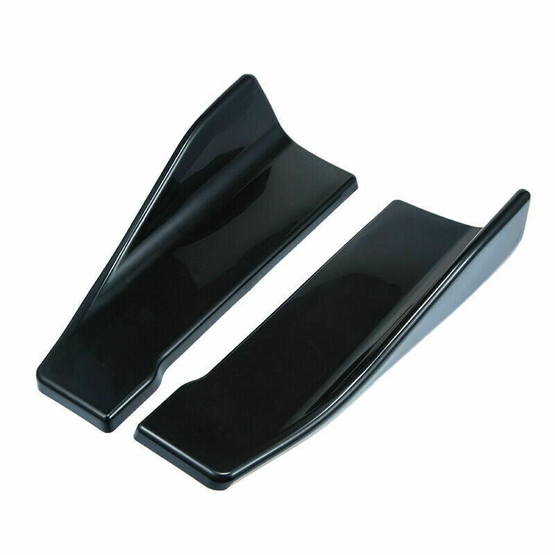 2pcs Black Car Universal Rear Bumper Fin Canard Splitter Diffuser Spoiler Lip