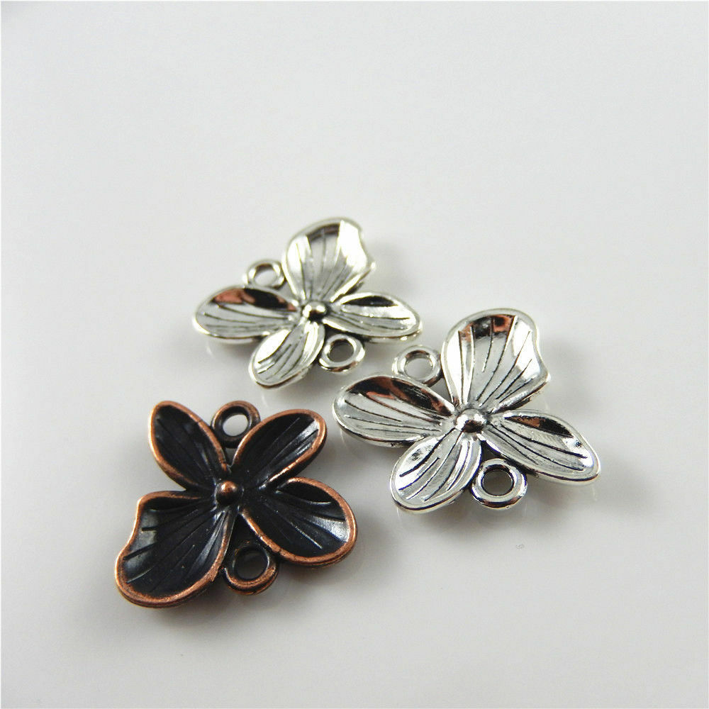 Multi-color Alloy Jewelry Making Flower Look Connector Jewelry Charm Pendant 20x
