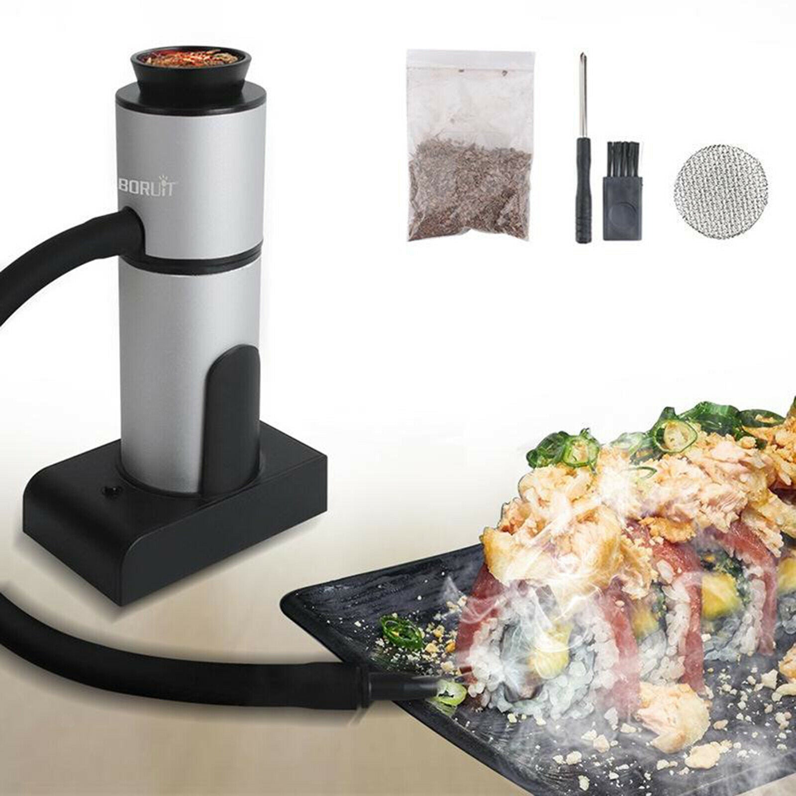 Smoker Gun Infuser Set - Infuse Cold Smoke for Food, Cocktail, Drinks - Includes