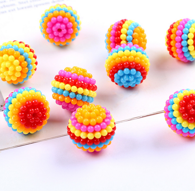 20X Acrylic Multicolor Splice Beads Beading Earring Bracelet Accessorie