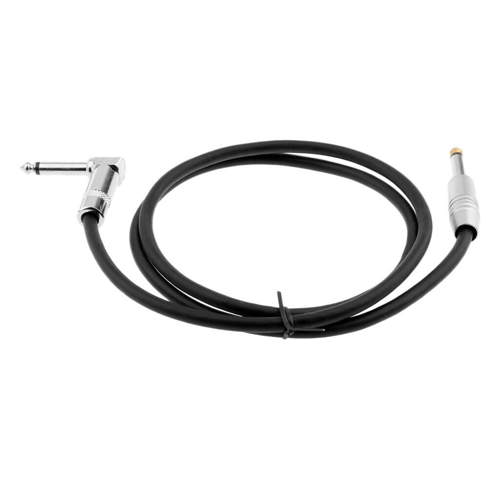 1/4 Inch to 1/4 Inch 6.35mm   Straight to Right Angle Cable 1meter