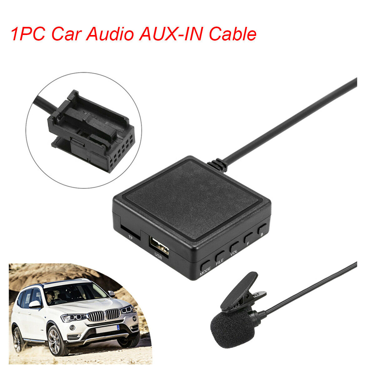 1 Set Car Stereo AUX-IN Audio Bluetooth Auxiliary Cable Adapter For BMW Series