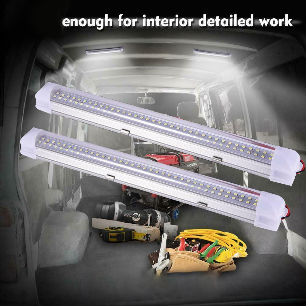 12V 72LED ON/OFF Switch Interior Light Strip Bar Fit Car Caravan Van Bus US