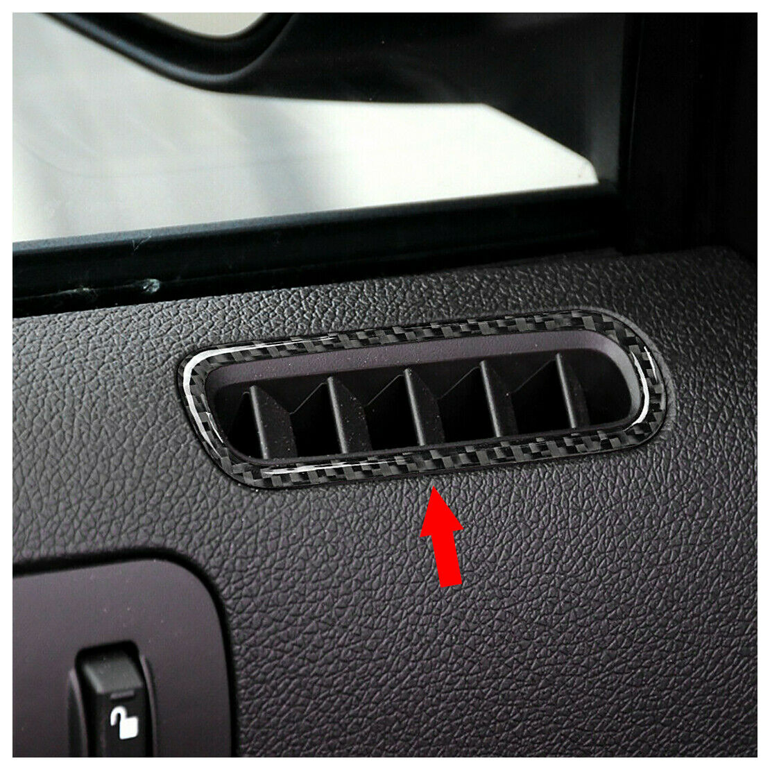 2 Carbon Fiber Black Door Air Vent Cover Trim Frame Fit For Ford Mustang 2009-13