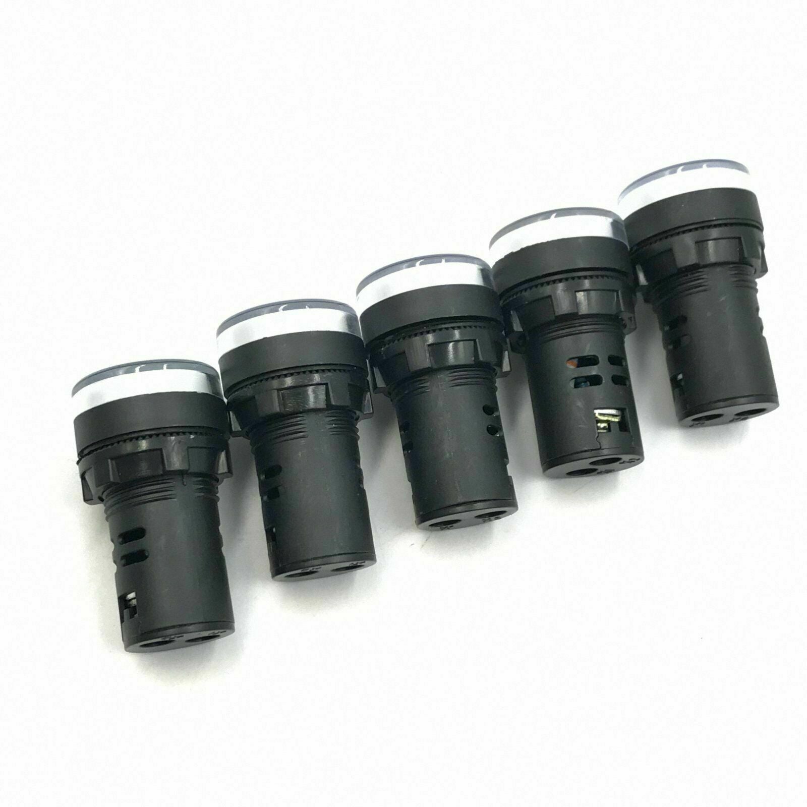 5pcs White AC DC 24V LED Indicator Pilot Signal Light Lamp 22mm [M_M_S]