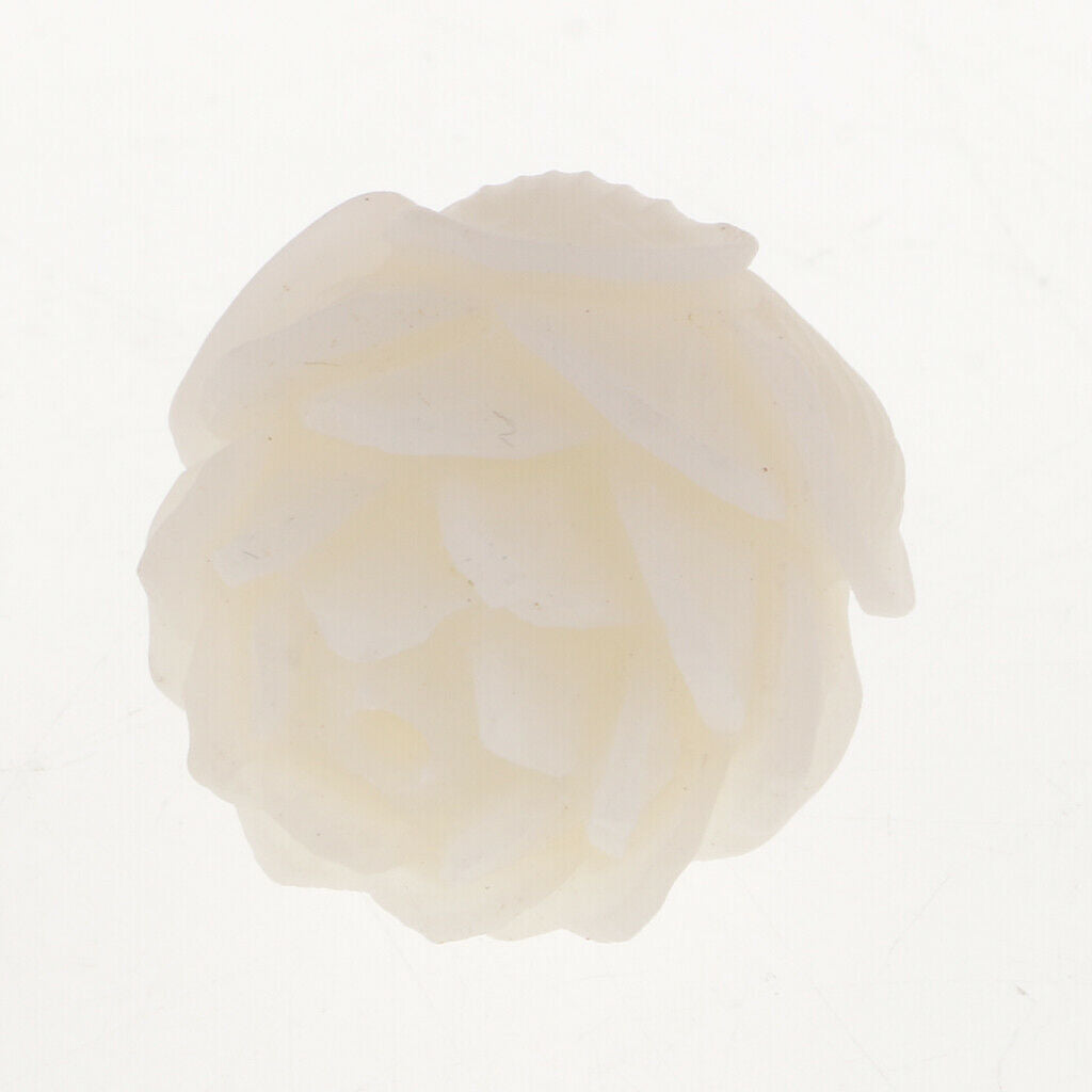 White Buddhism Jade Bodhi  Carved Lotus Beads DIY Jewellery Making Charm