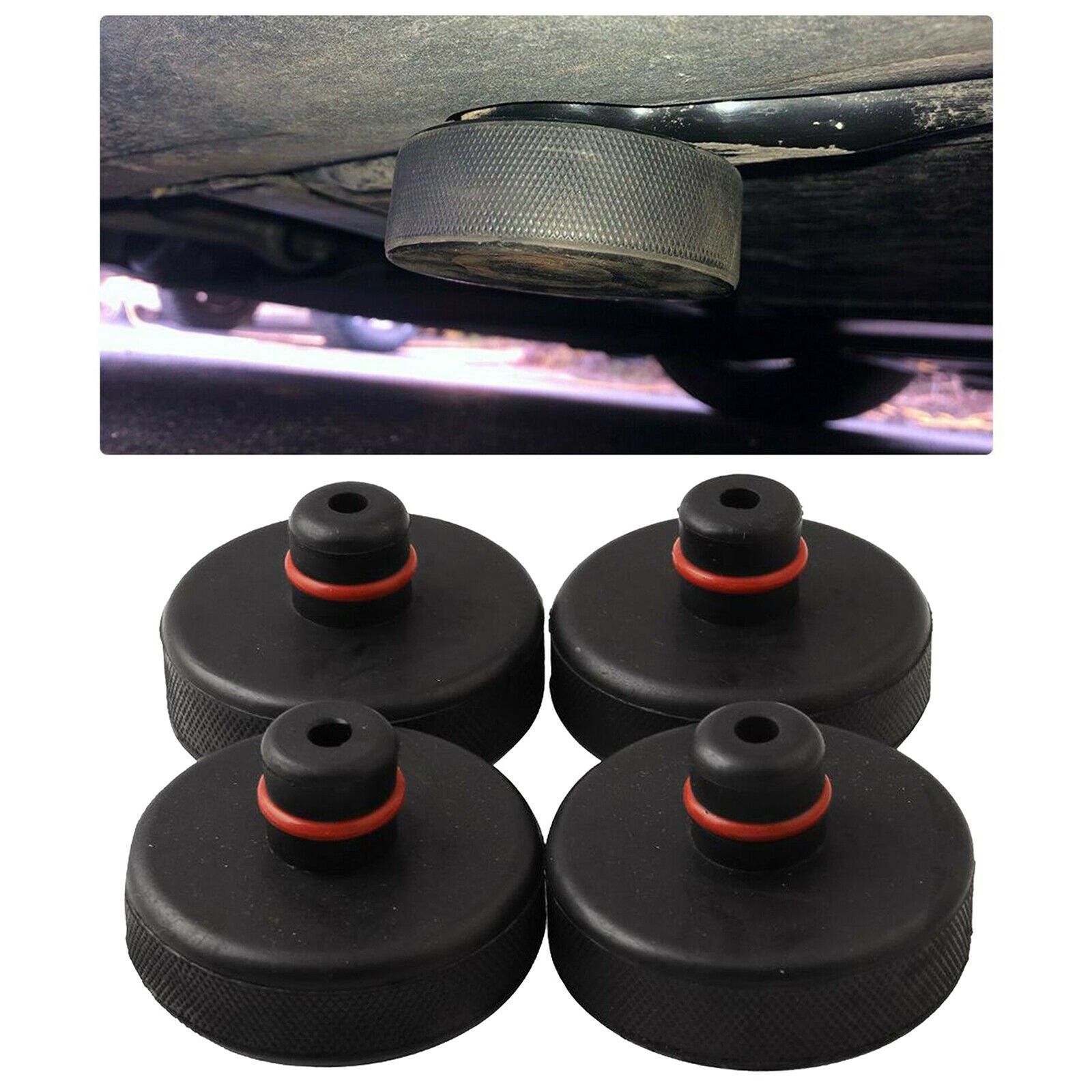 4Pcs Car   Lift Point Pad Adapter Tool for Tesla S/X/3 Rubber Durable