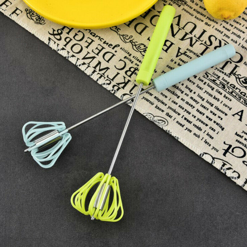 1pc Semi-automatic Egg Beater Whisk Manual Hand Mixer Self Turning Egg St.l8