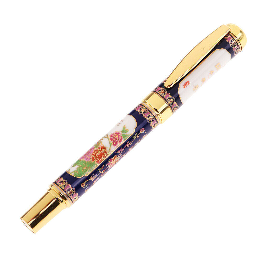 2pcs Chinese Element Peony Pattern Fountain Pen Writing Smoothly Writing