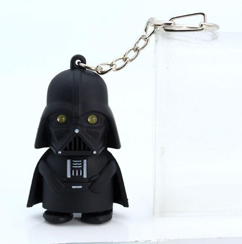 Gift LED Keychain Light Up Star Wars Darth Vader With sound Keyring Collection