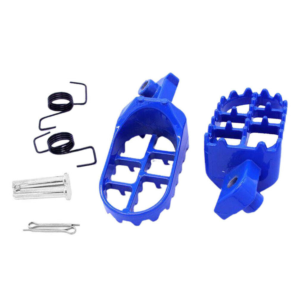 Blue Set Of Motorcycle Foot Pegs Rest Pedal For Bike