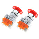 1Pc Red Mushroom Cap Normally Closed Emergency Stop Push Switch Button 10A LA Lt