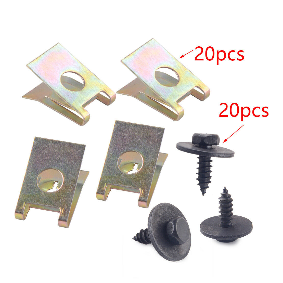 40x Body Panel Fender Fastener Kit Hex Bolts & U-Nut Clip Screws Fit For BMW