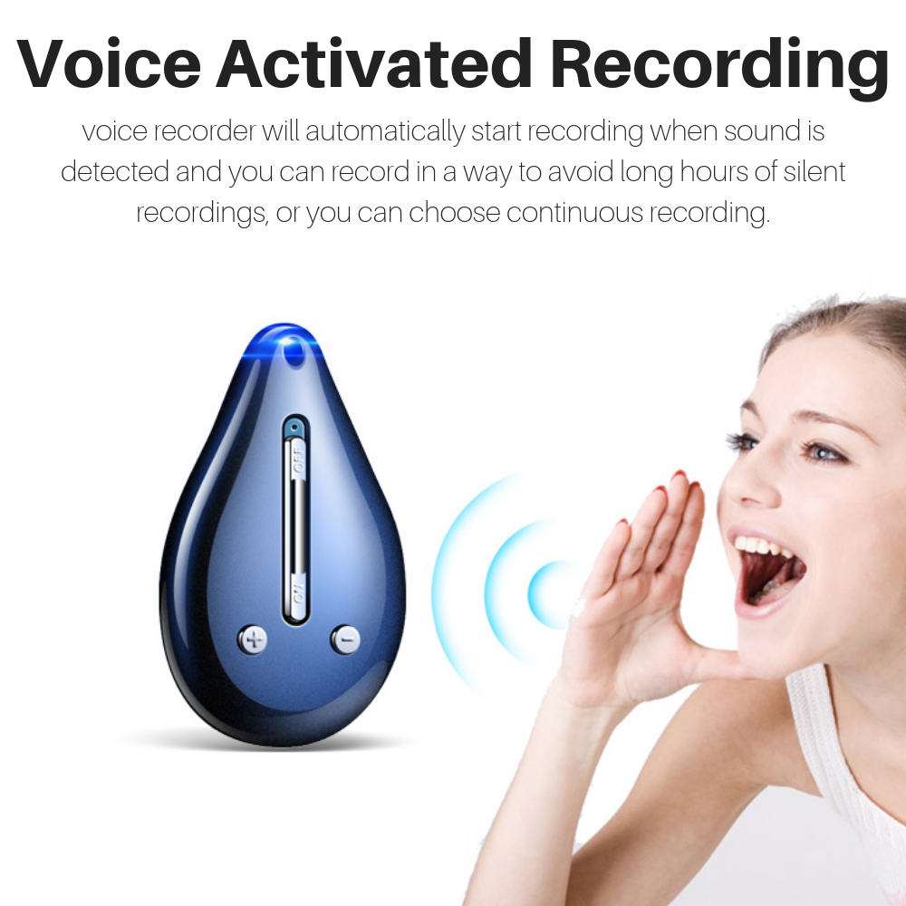 Digital Voice Activated Recorder Bug USB Mini Audio Pendant MP3 Player 8GB