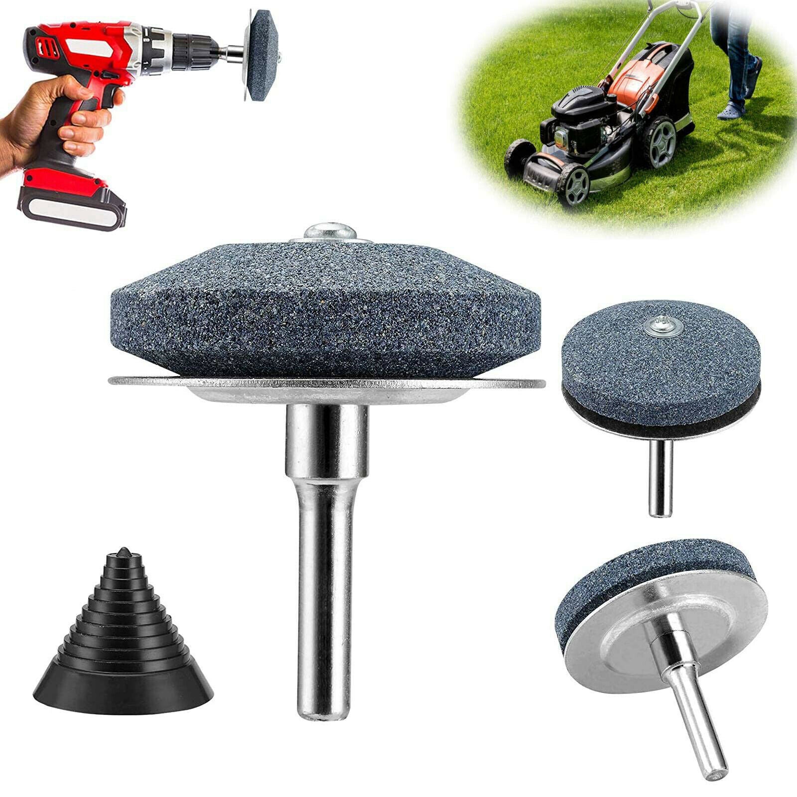 3Pack Lawnmower Lawn Mower Blade Sharpener + Balancer for Electric Drill