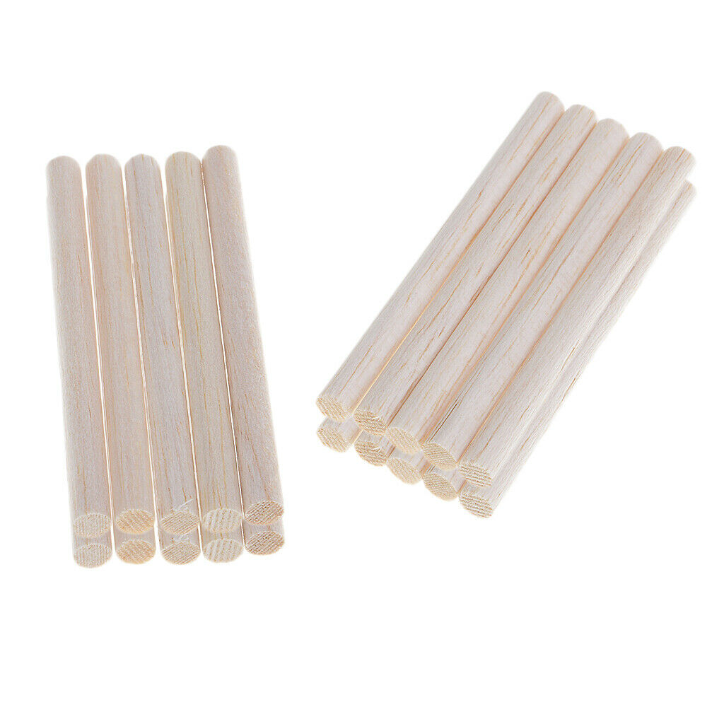 20Pc 8mm Balsa Wood Round Wooden Stick for Kids Children DIY Ornament 100mm