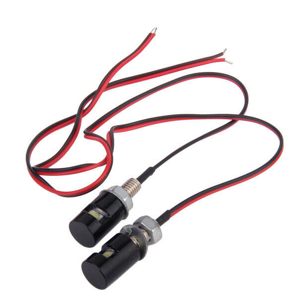 2xWaterproof 12V LED SMD Motorcycle Car License Plate Stud Screw Lamp Light