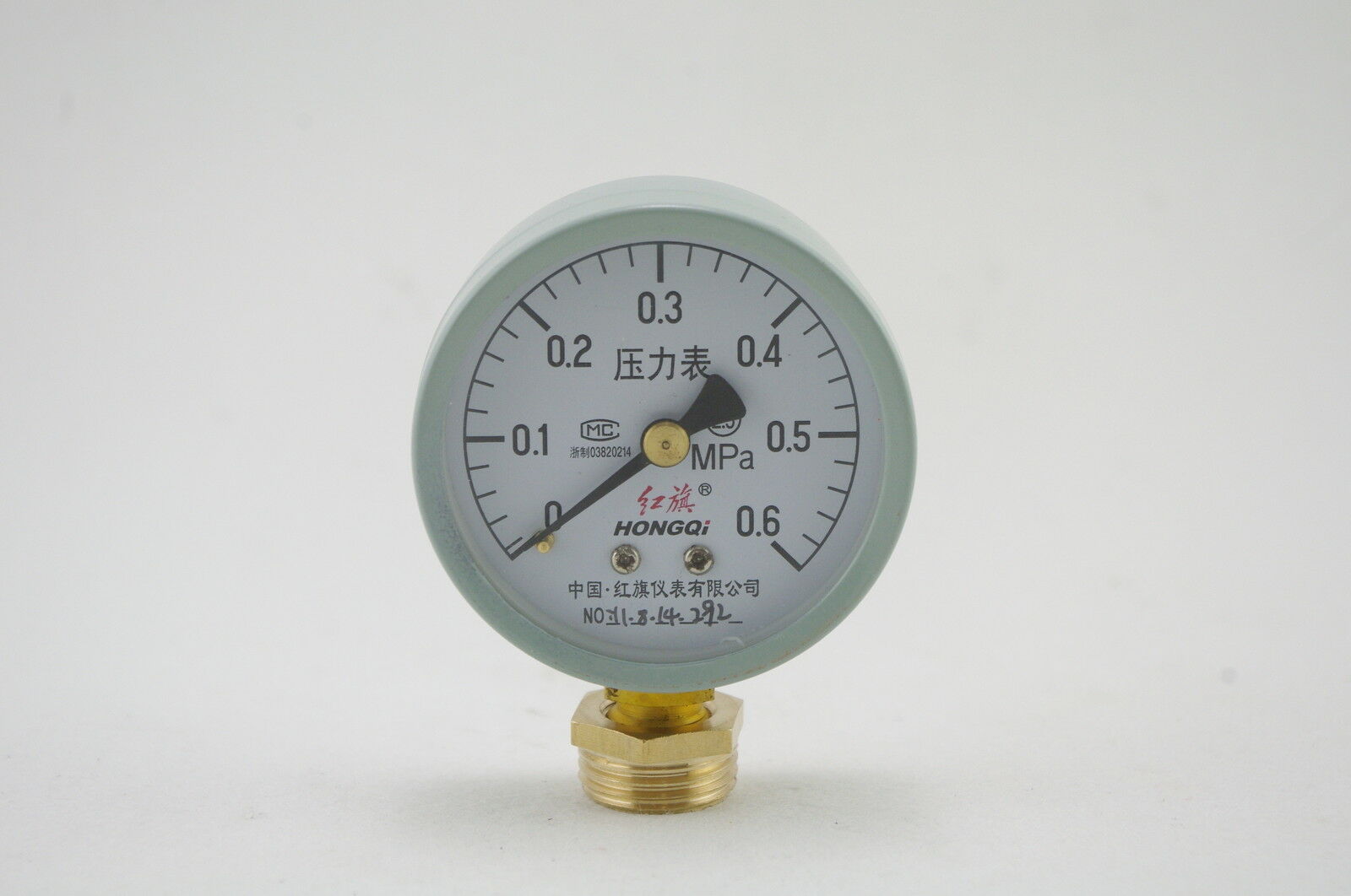 Water Oil Hydraulic Air Pressure Gauge M14*1.5 0.6/1Mpa with 1/2"BSPP Adapter