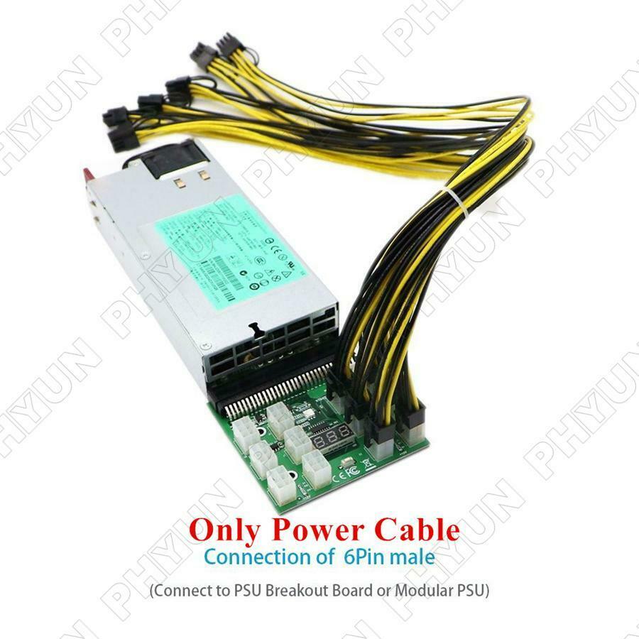 10Pcs 30cm 6Pin to 8Pin (6+2 Pin) PCI-E Cable 18AWG Mining Efficient & Practical