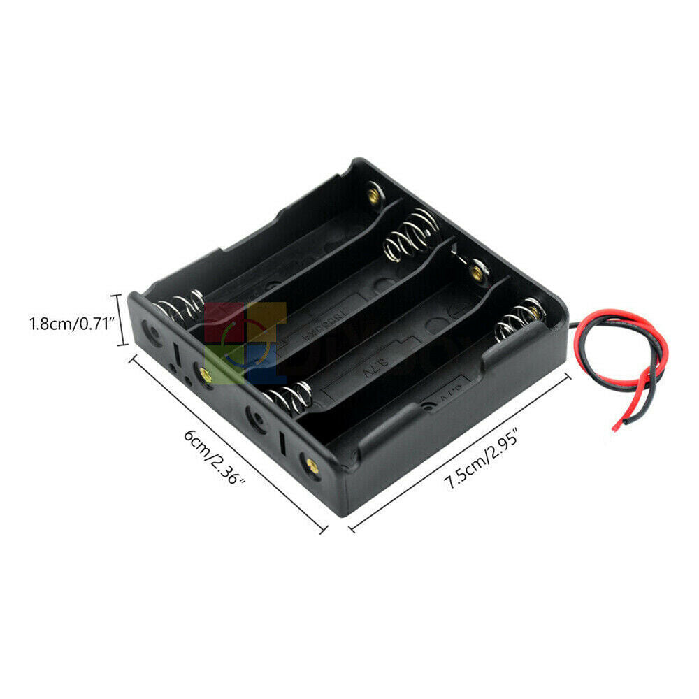 4x 18650 Cell Battery Holder Box Case DIY For Battery Packs with Wire For  Cases