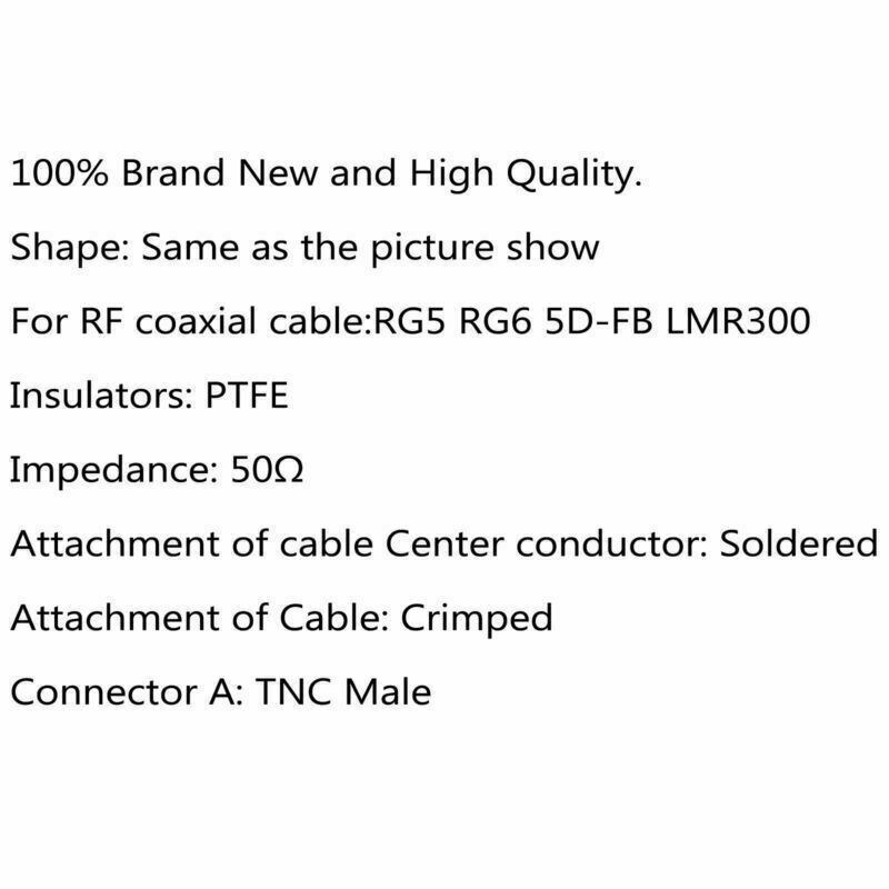 10 ¡Á TNC Plug Male Crimp For RG5 RG6 5D-FB LMR300 Cable RF Coaxial Connector CA