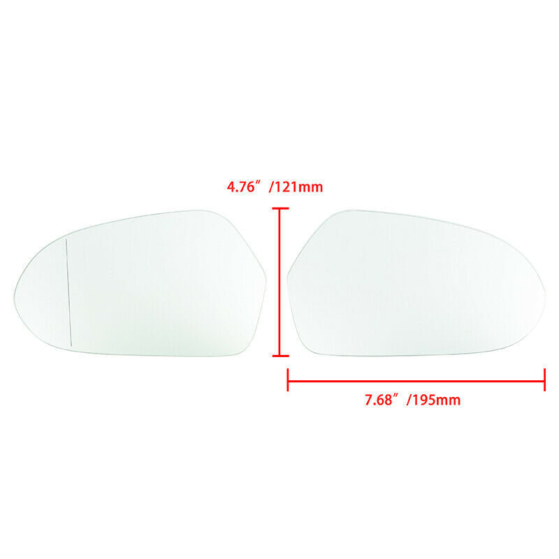 Pair Fit Audi A6 11-18 Rearview Mirror Glasses Lens Clear Heated w/Backing Plate