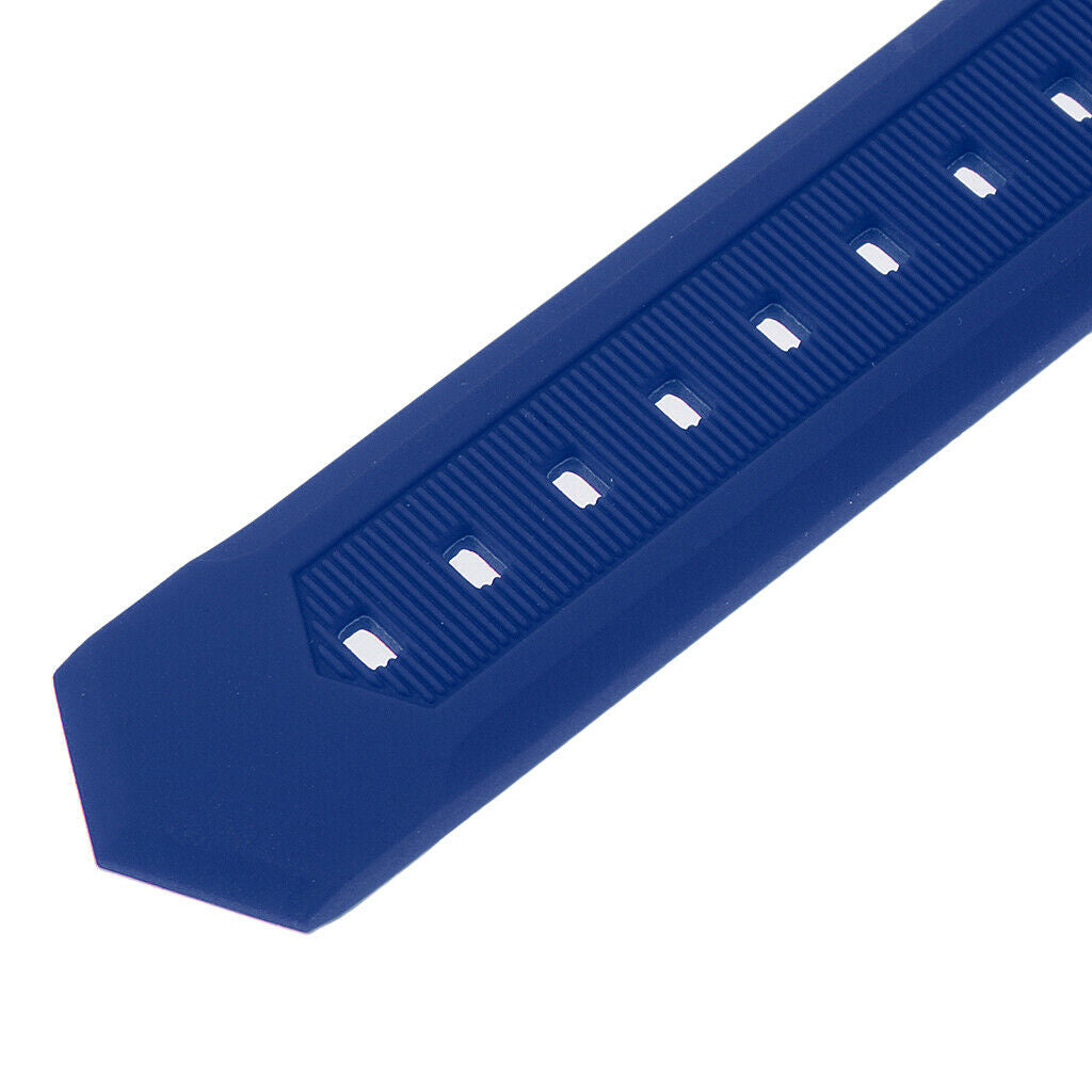 Mens Silicone Rubber Watch Strap Band Stainless Steel Buckle 21mm