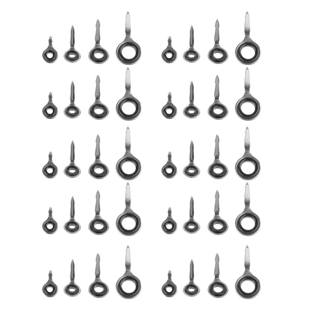 40Pcs Rod Guides Durable Eye Ring Raft Single Leg Guides Repair Mixed Size