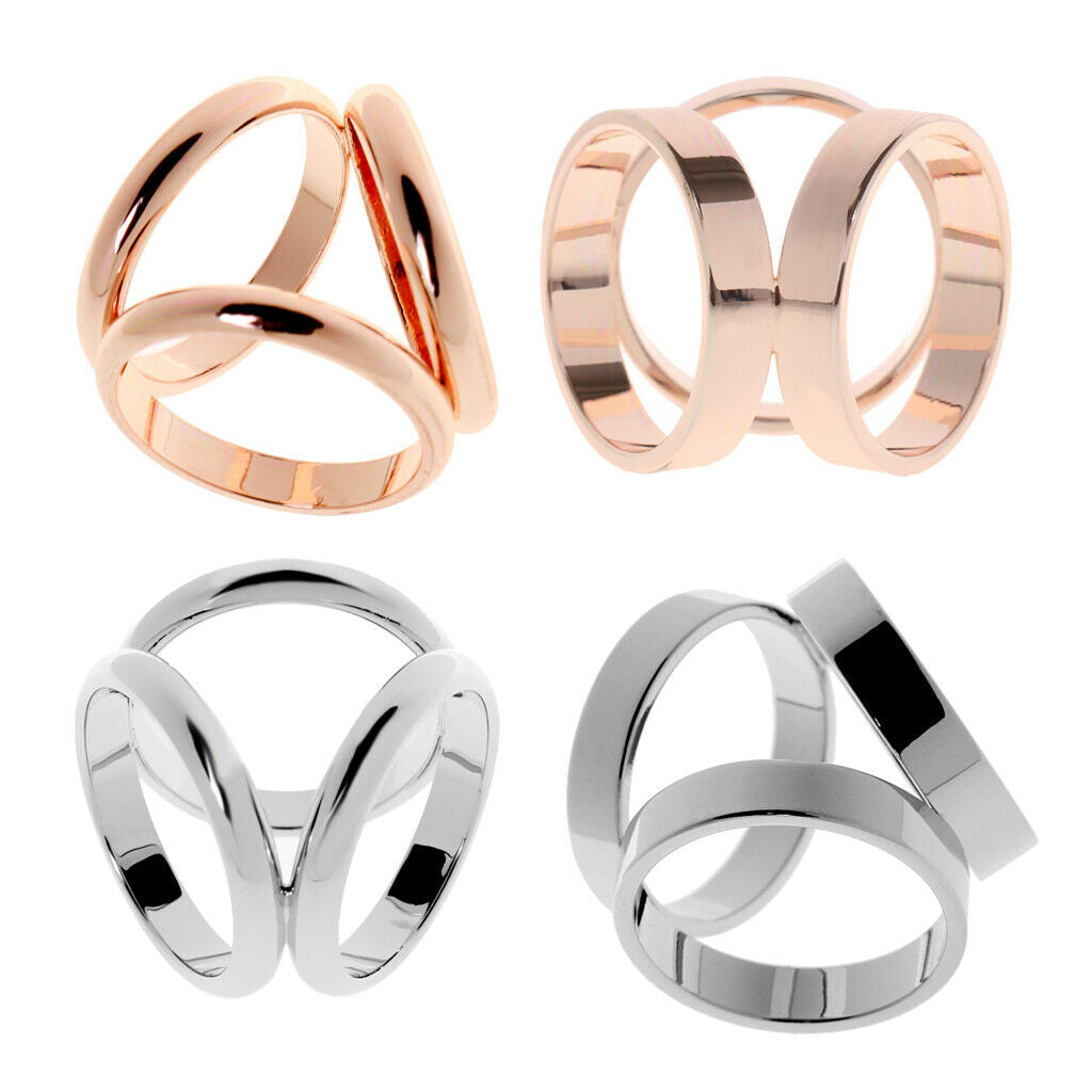 4 Pieces Fashion Women Scarf Ring Silk Scarf Clip Buckle Slide Jewelry