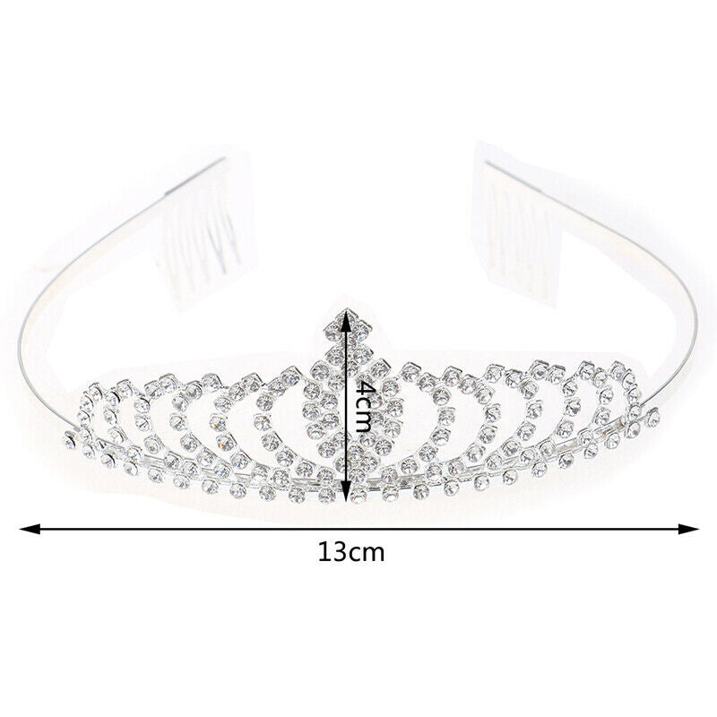 Hotest Crystal Tiara Hair Band Kid Girl Bridal Princess Prom Crown HeadbandJ.DD