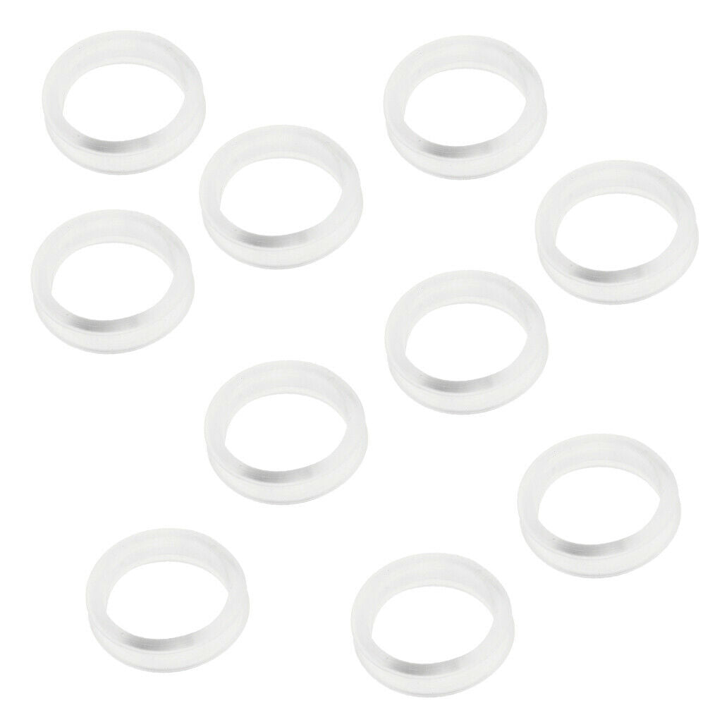 Lot 10Pcs Finger Inserts for Hairdressing Scissors Soft Rubber  Sizer - White,