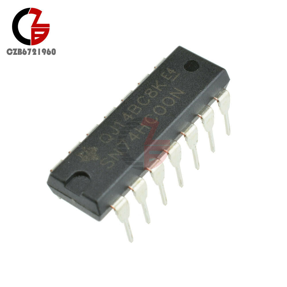 100pcs 74HC00 SN74HC00N Quad 2-Input NAND Gate IC 14-DIP DIP-14P Chip IC