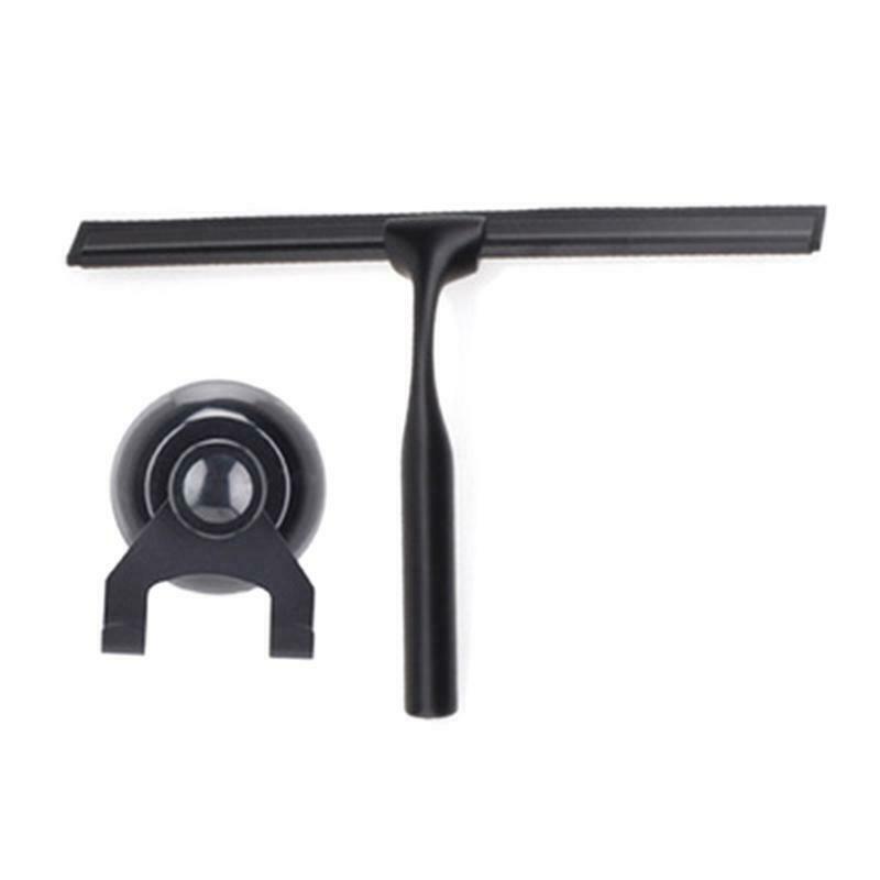 Stainless Steel Shower Squeegee Window Wiper Cleaner with Suction Hook Bathroom