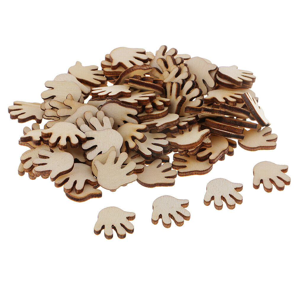100 pieces hand shapes wooden disks paintable wood disks decoration wood