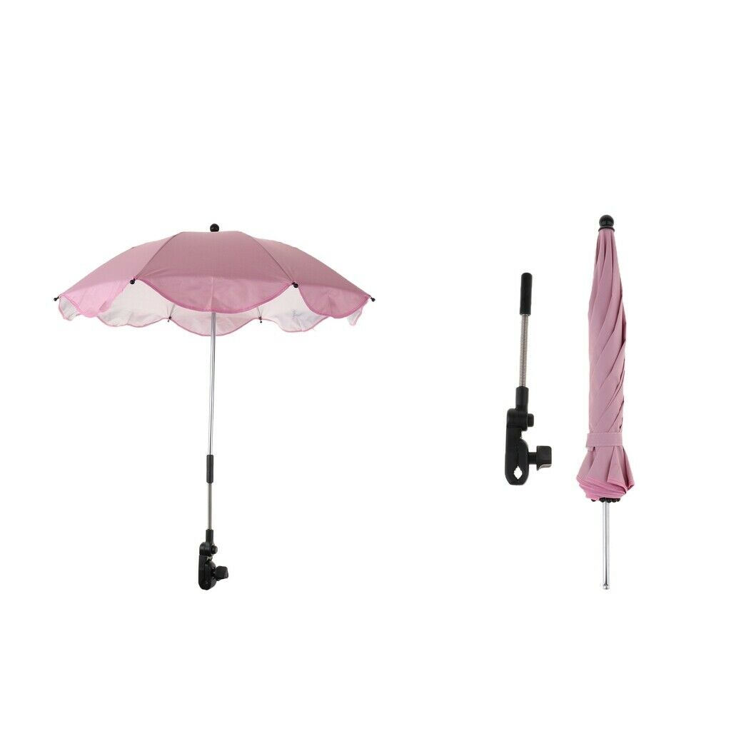 2 Pieces Pink  Beach Sunshade Shelter All-weather Waterproof Umbrella with Safe
