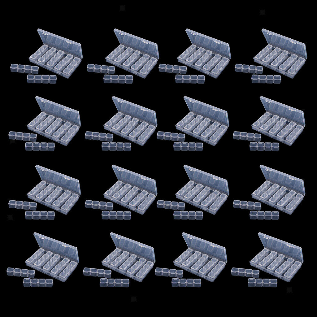 16Pc 28Grid Adjustable Jewelry Storage Box Case Organizer Container Earring Bead