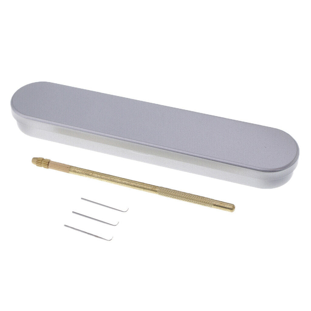 3x Copper Crochet Hooks Kit For Beading Ring Dreadlock Lace Wig Making