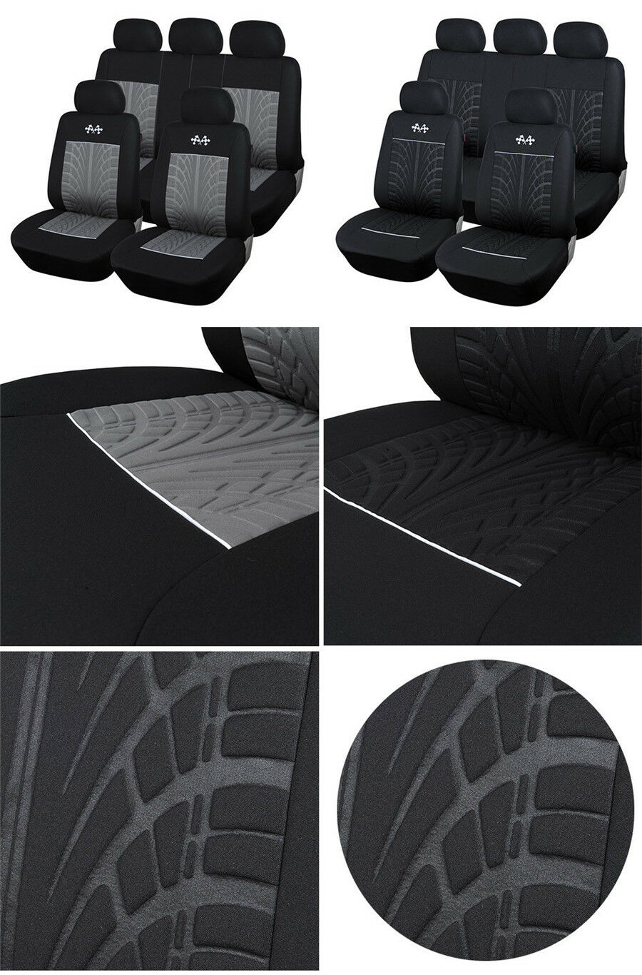 5 Seats Full Set Universal Sports Car Seat Cover Protector Interior Accessories
