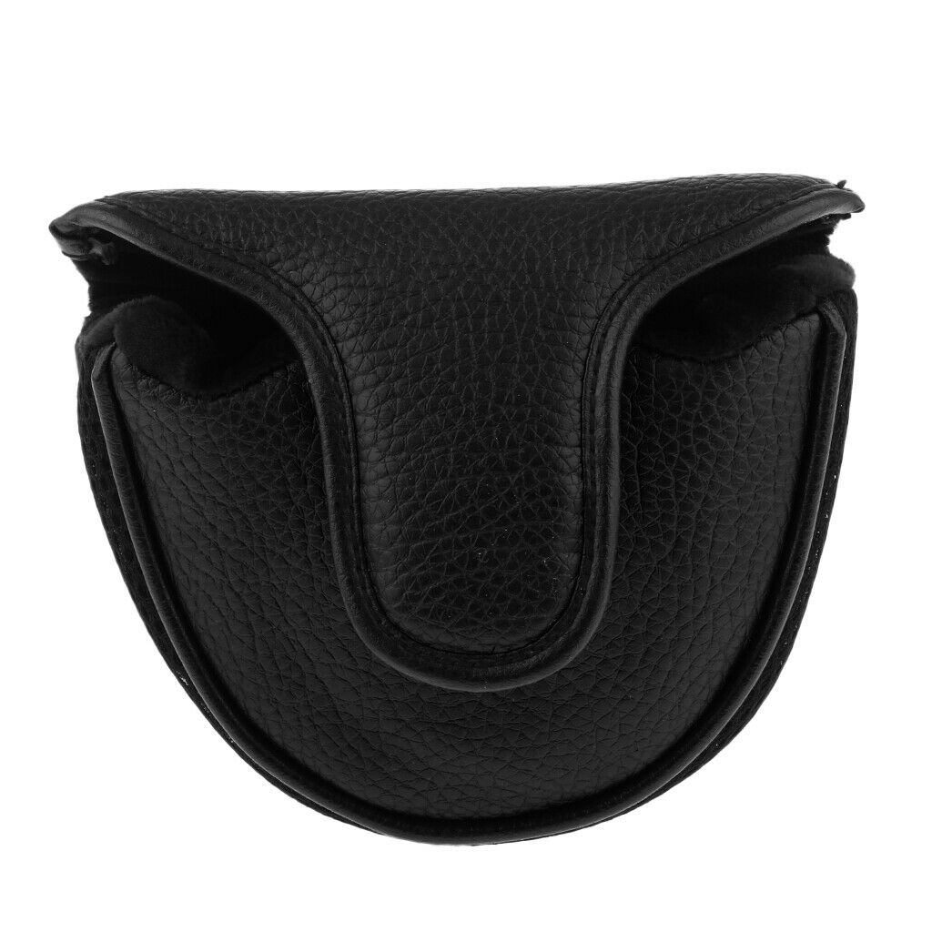 2X Soft Comfortable PU Golf Mallet Head Cover Club Protector Putter Cover Black