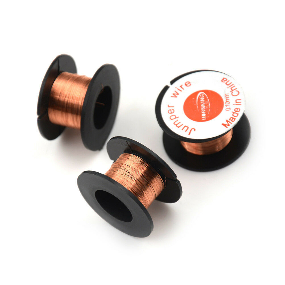 3 Roll Magnet Wire AWG Gauge Enameled Copper Coil Winding 0.1mm S Lt