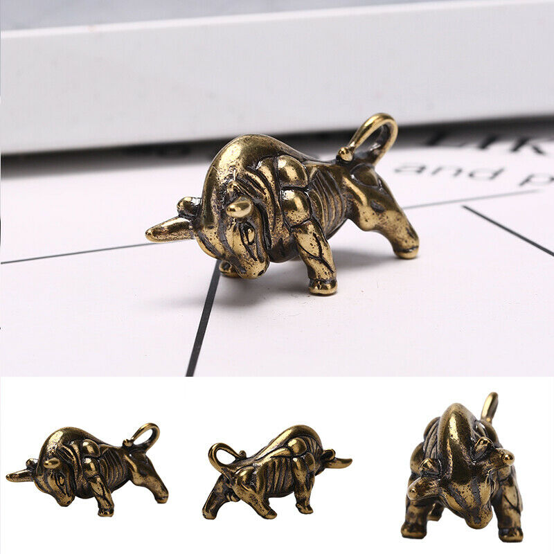 Solid Brass Bull Keychain Pendant Zipper Head Accessories Tools Outdoor Key RiDD