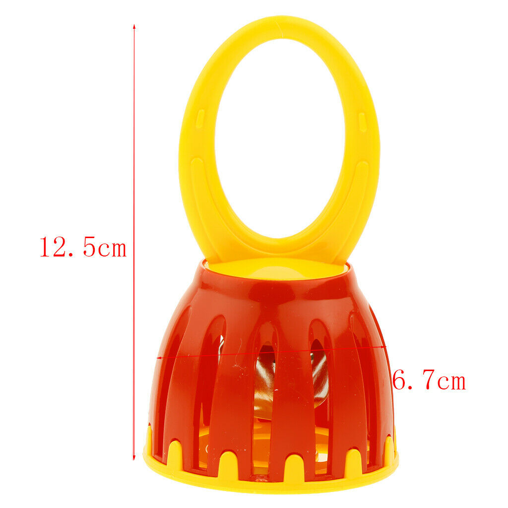 Kids 6inch Handled Cage Bell Infant Baby Educational Musical Percussion Rattle