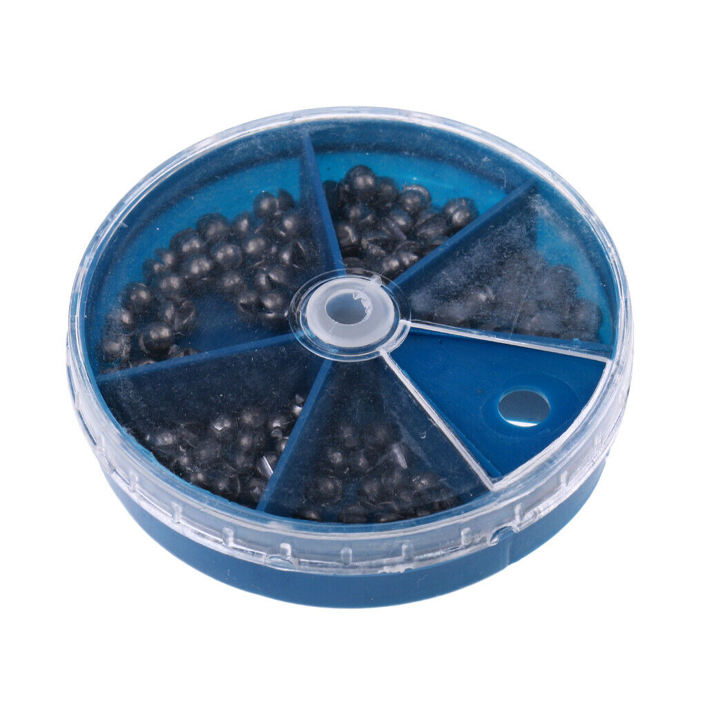 103x 3 Sizes Fishing Lead Split Shot Rig Sinkers Eco-friendly Weights W/Box
