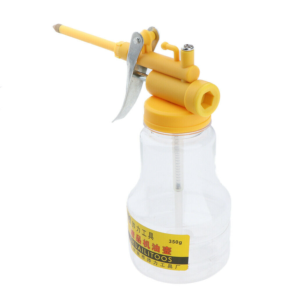 High Pressure Hand Pump Oiler Oil Pot Can Spray Gun Hose for Lubricants-350g