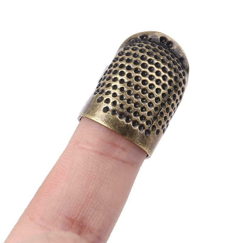 4pcs/set Sewing Thimble Adjustable Finger Protector Metal Shield Pin Needles DIY