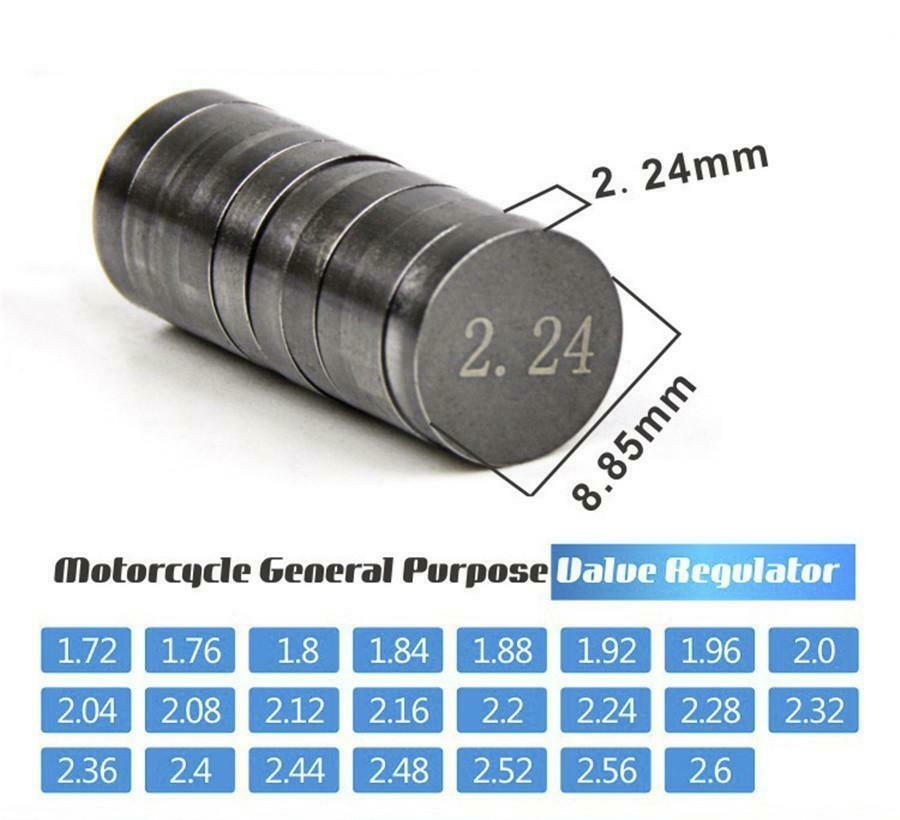 23Pcs Motorcycle Moped Valve Shim Kit 1.72- 2.6mm 8.85 mm thickness Universal